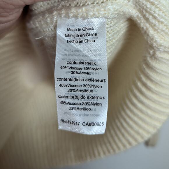 Danielle Bernstein Ivory Oversized Long-sleeve Sweater Tunic Size L/XL - Picture 6 of 6